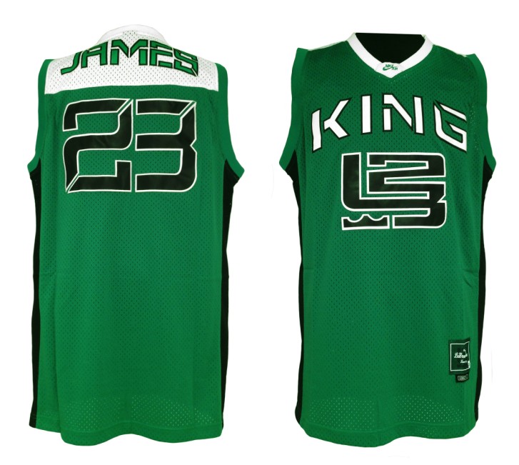  Air High School 23 Lebron King James Stitched Green Jersey